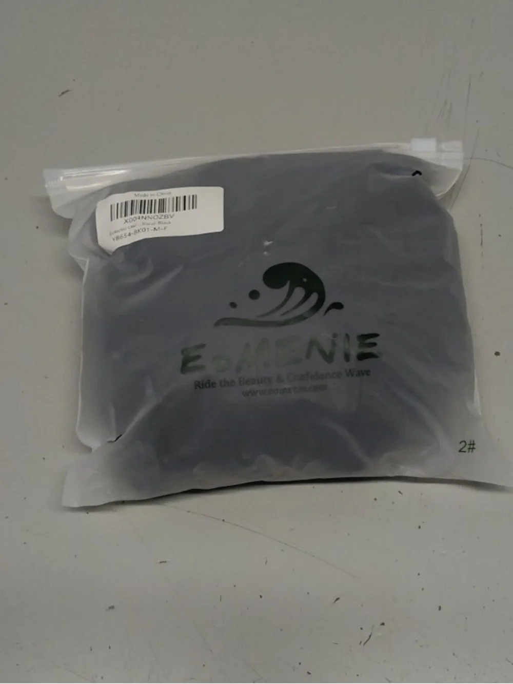 Eomenie Black One Piece Swimsuit Ruched Tummy Control Tie Back SZ M NEW